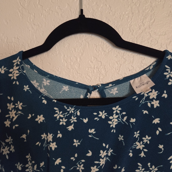 Kaileigh Floral Blue Dress SzXL - Picture 10 of 11